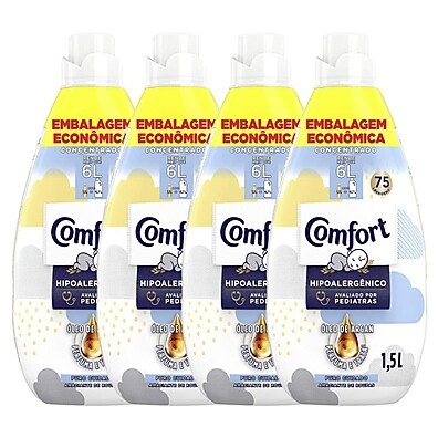 Comfort Puro Cuidado: Kit 4 Amaciantes Intense 1,5L