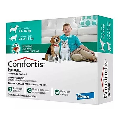 Comfortis 560mg: Antipulga Rápido e Eficaz para Cães e Gatos