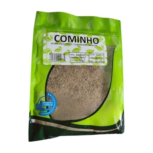 Cominho em Grãos, Nome Científico Cuminum Cyminum, 50g, Validade até 08/2028