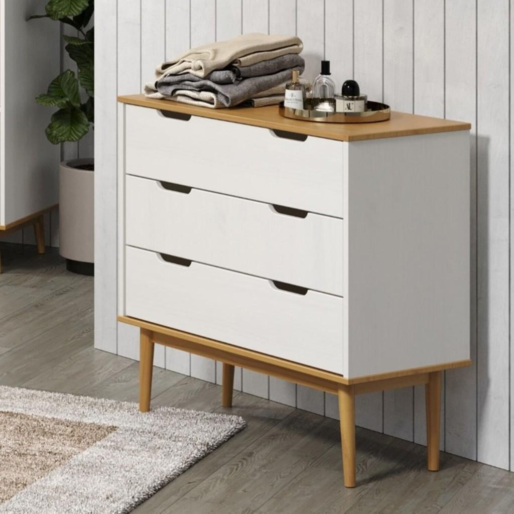 Cômoda 3 Gavetas Nórdica: Madeira Maciça e Design!