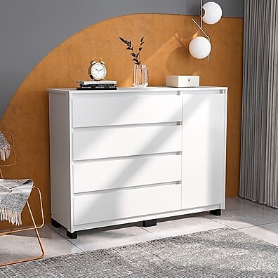 Cômoda 4 Gavetas 1 Porta Coimbra: Organize seu Quarto com Estilo