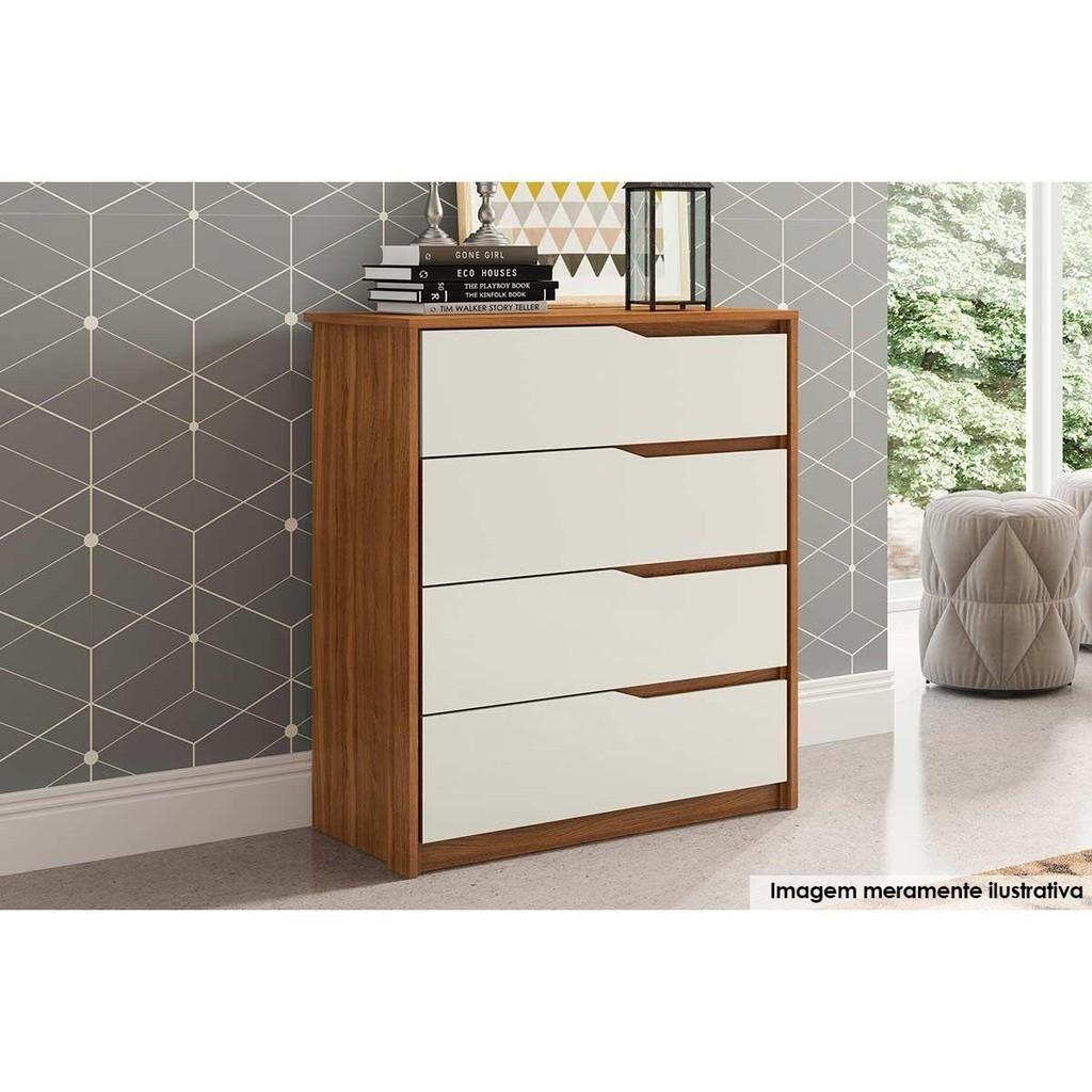 Cômoda Atria 4 Gavetas: Organize com Estilo!