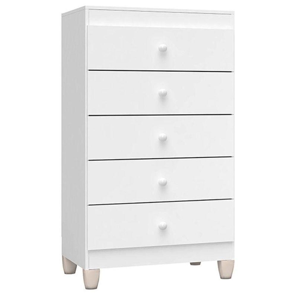 Cômoda Bebê Branco Brilho: Organize com Ternura!