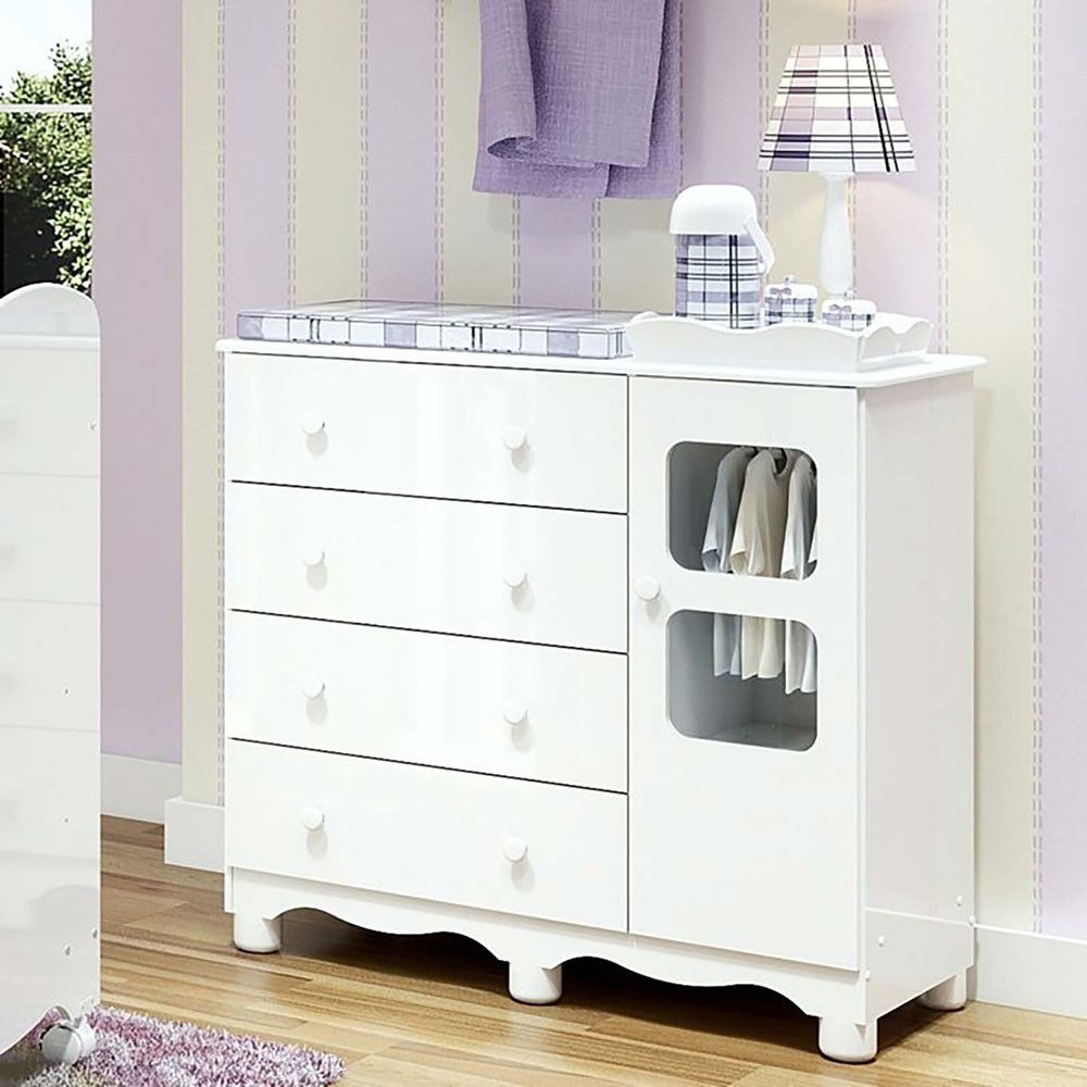 Cômoda Infantil Peroba: 4 Gavetas e Design Moderno