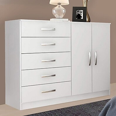 Cômoda Noruega 2 Portas e 5 Gavetas: Organize com Estilo!