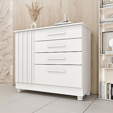 Cômoda Ripada Sobral: 4 Gavetas e Design Moderno