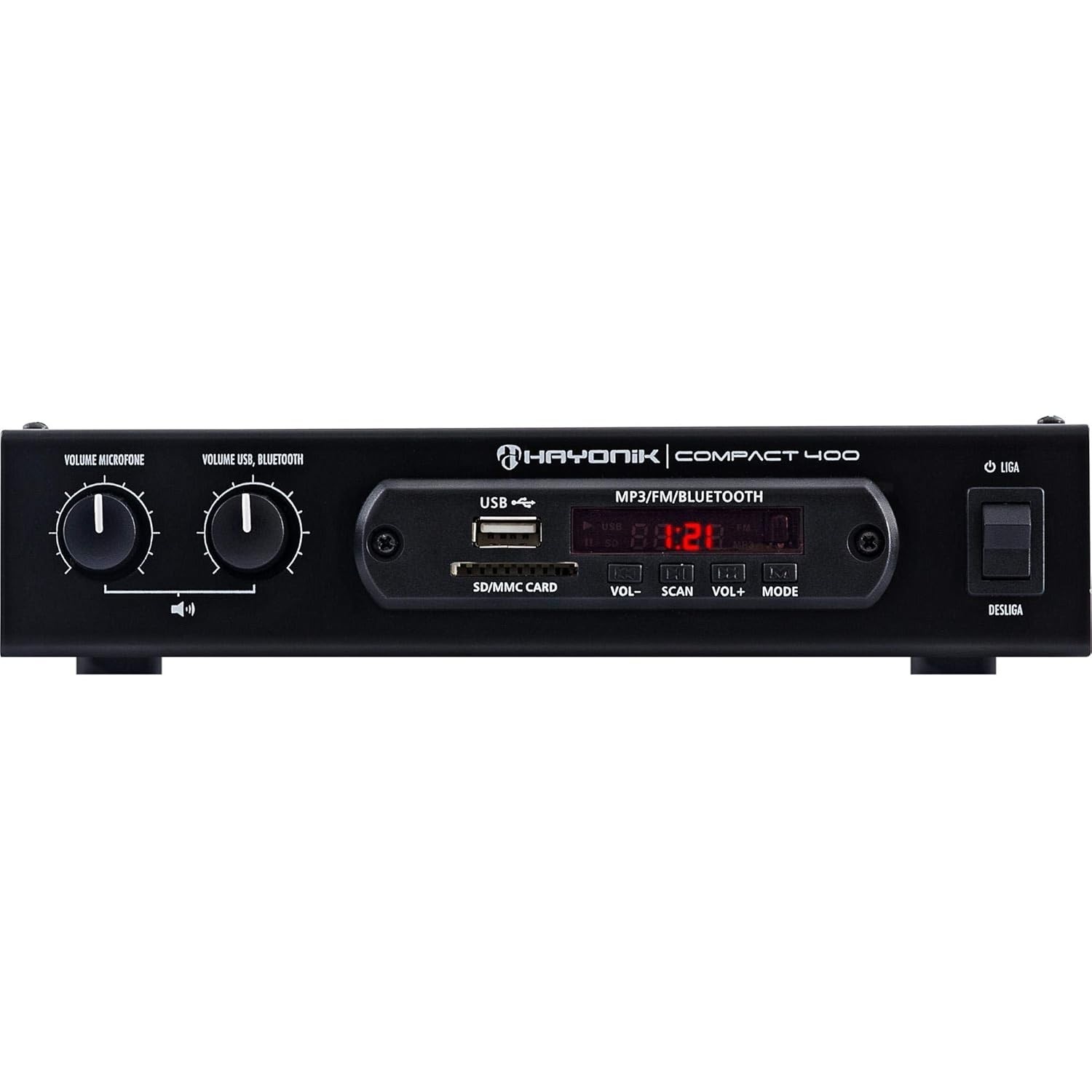 Amplificador Hayonik Compact 400: Som Potente com Bluetooth, USB e Microfone
