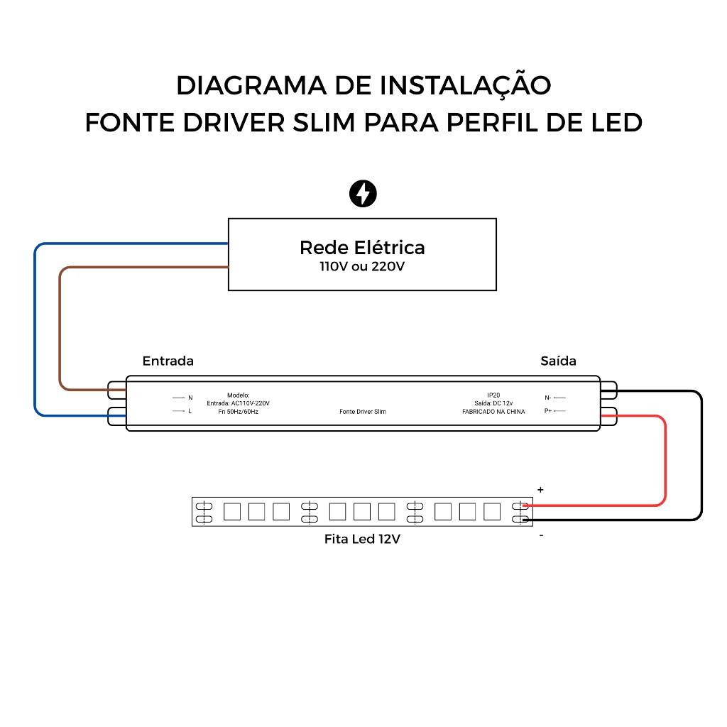 Kit 10 Fontes Slim 12V 3A para Fita LED – Potente e Compacto