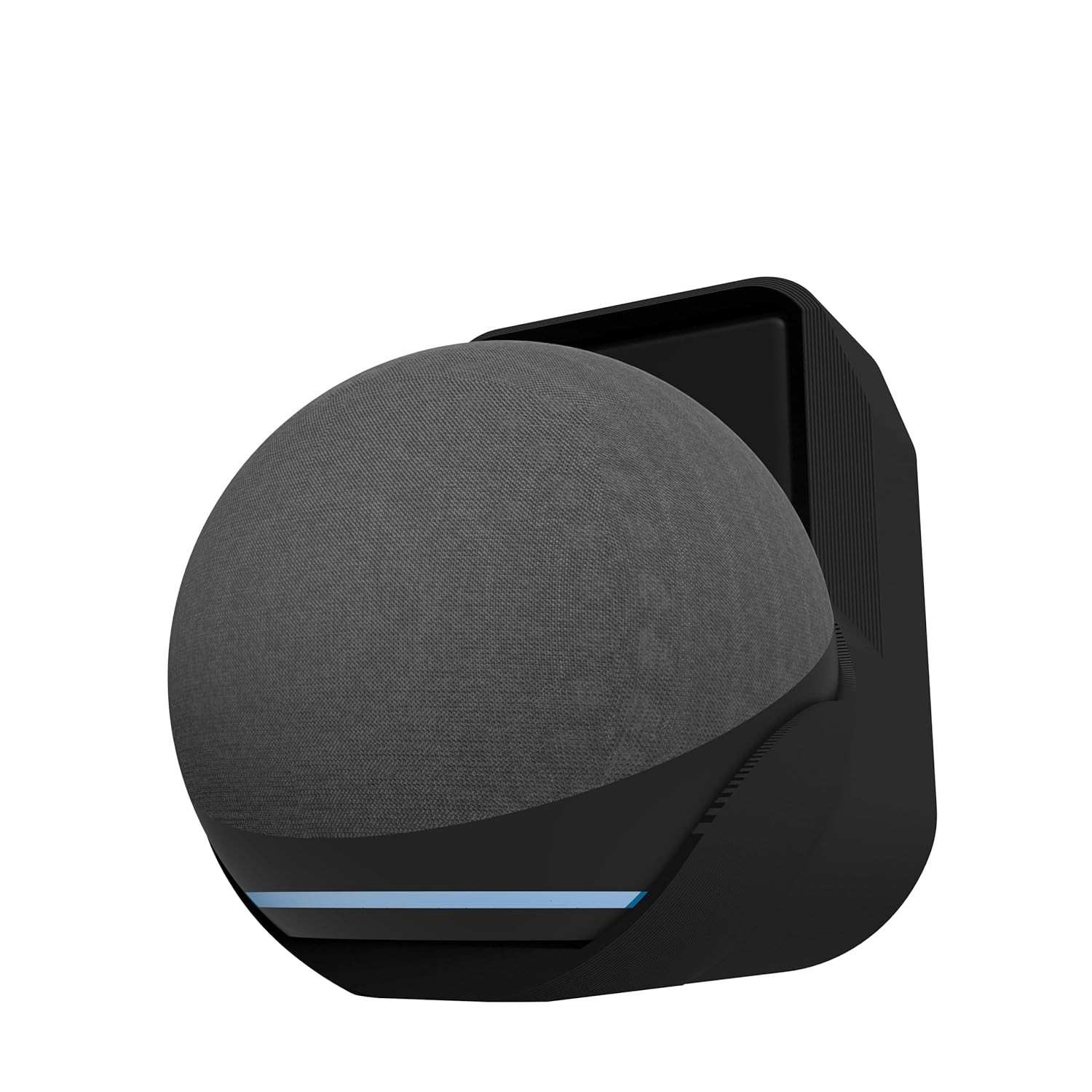 Suporte All In One para Alexa Echo Dot 5: Design Compacto e Fonte Horizontal (Preto)