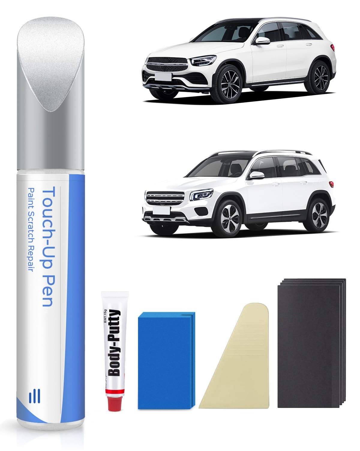Kit de Reparo de Tinta de Retoque Branco Polar 149/9149 - Compatível com Todos os Modelos Mercedes-Benz
