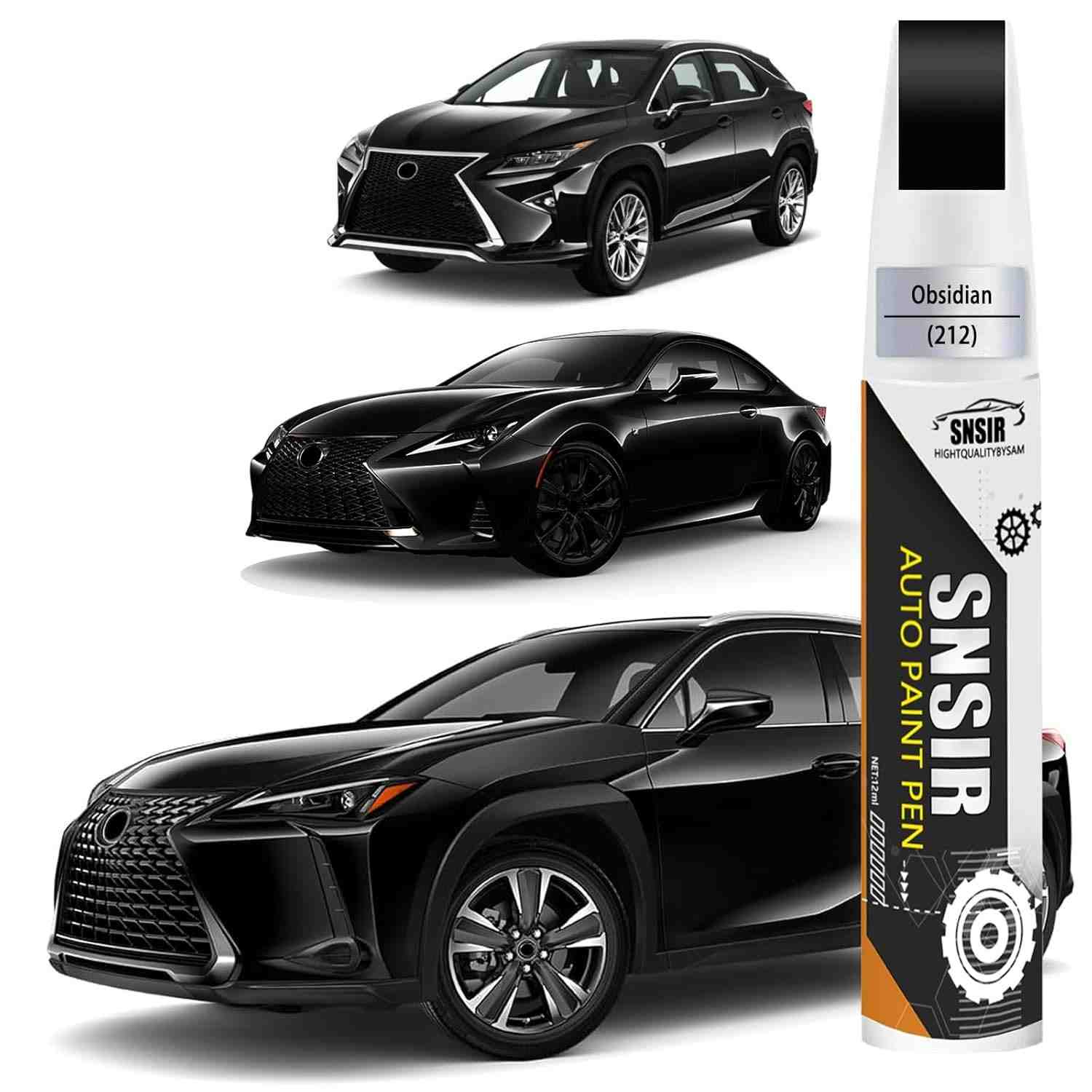Tinta de retoque de carro (obsidiana 212) compatível com Lexus, caneta de pintura de carro, reparo de arranhões, tinta de retoque dois em um, removedor de arranhões de carro premium para arranhões