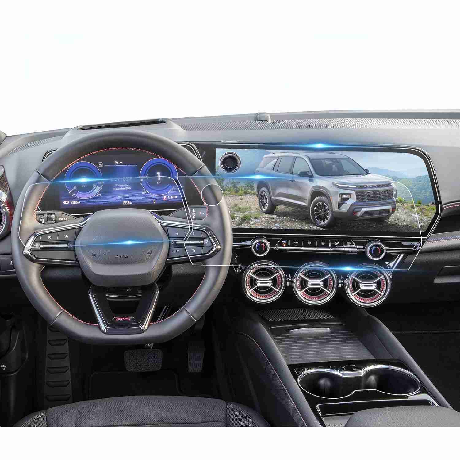 Protetor de Tela BIBIBO para Chevrolet Traverse 2024-2026: Proteção Completa para Telas de 17.7" e 11"