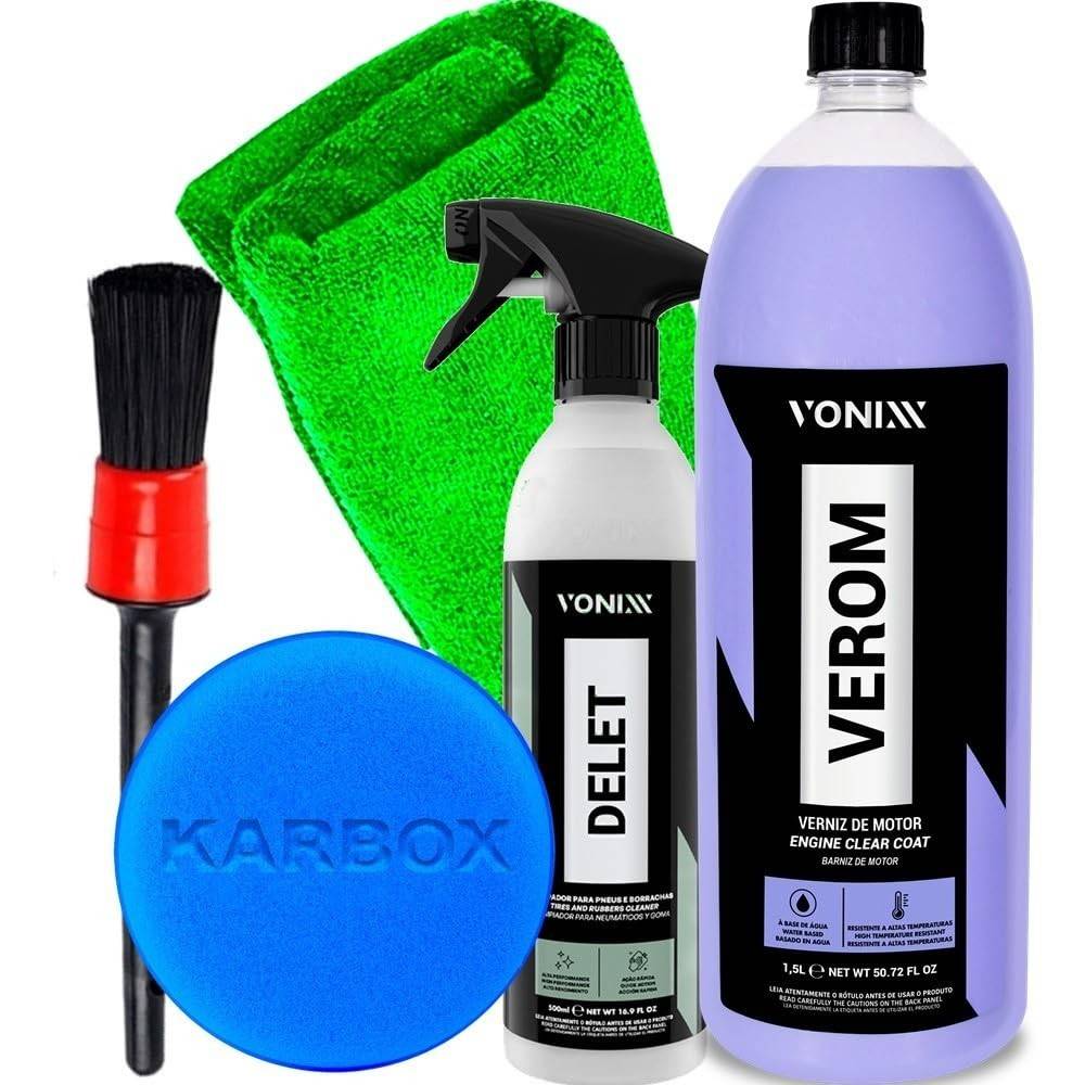 Kit Detalhamento Automotivo Vonixx & Karbox: Limpeza Profissional Completa