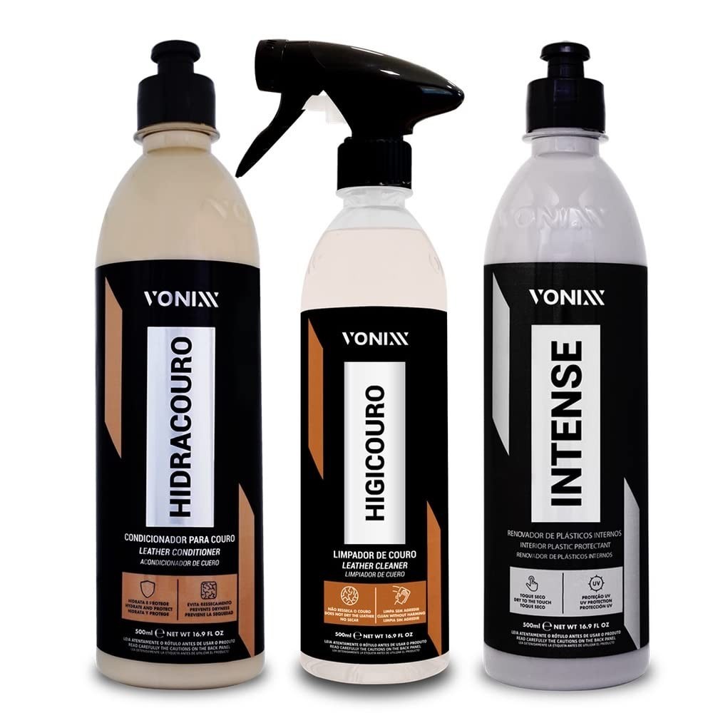 Kit Vonixx Intense + Hidracouro + Higicouro: Renovação Completa para seu Veículo!