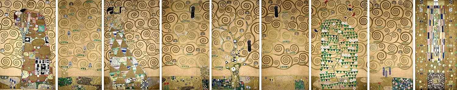 Árvore da Vida - Obra Completa de Gustav Klimt em 9 Telas - Canvas Decorativo de Arte