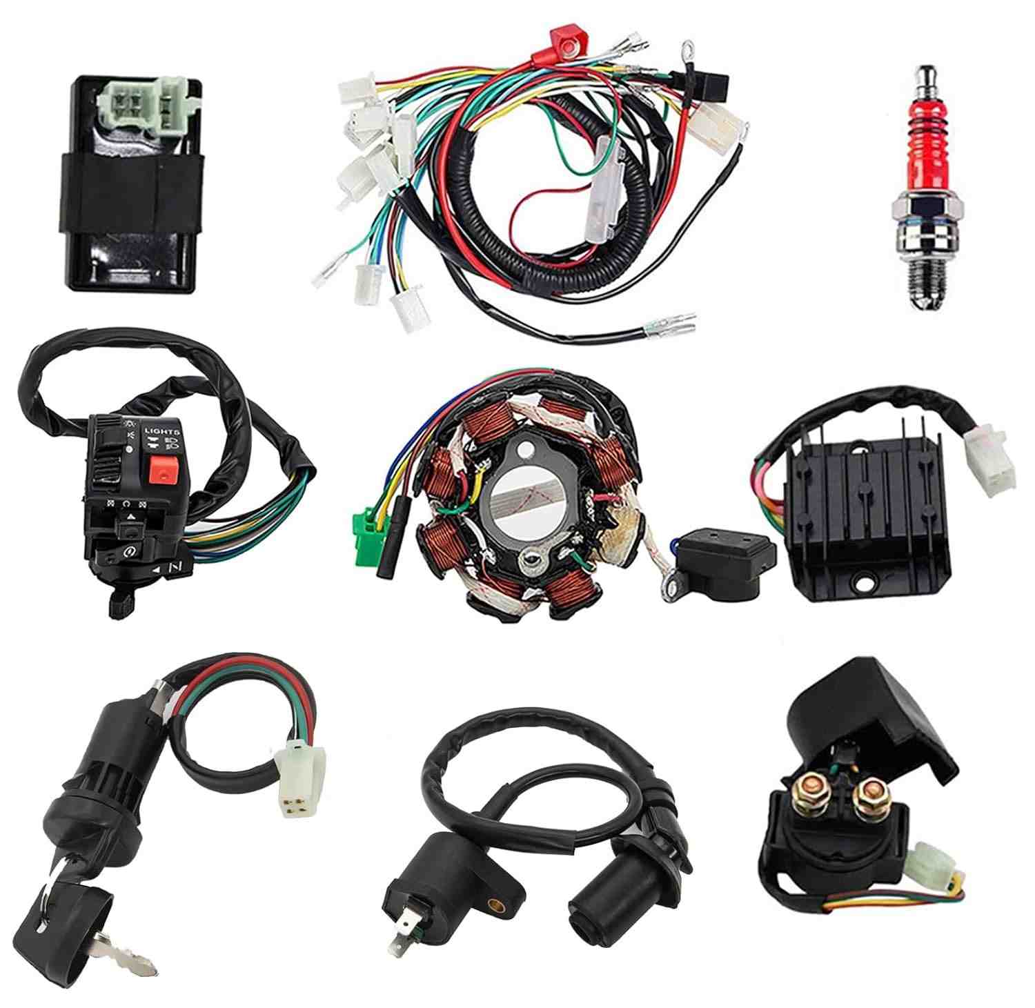 Kit Chicote Elétrico Completo KAKO 150-250cc: CDI, Bobina, Solenoide e Vela para ATV e Motores Chineses