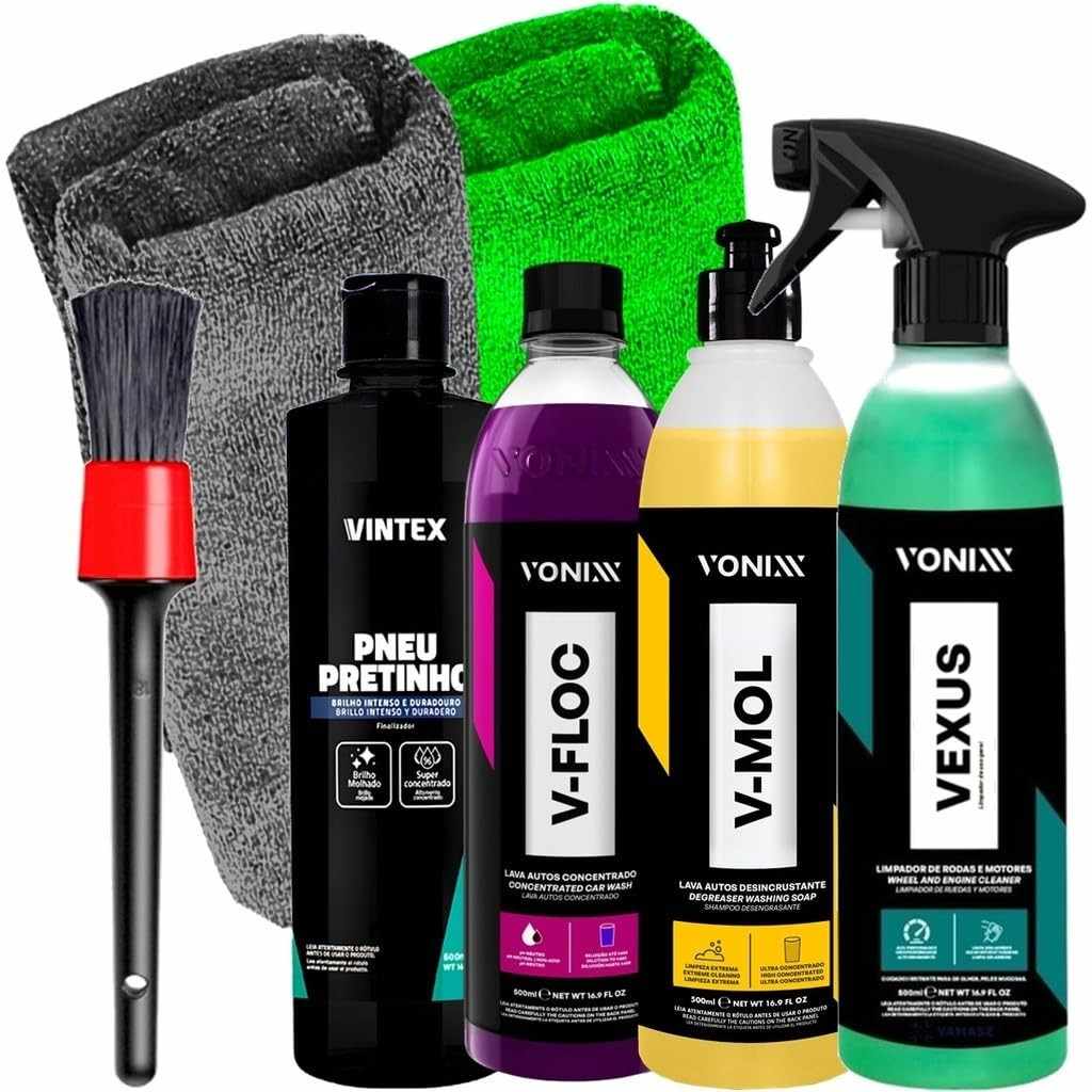 Kit Completo Vonixx: Limpeza Profunda e Brilho Impecável para Seu Carro