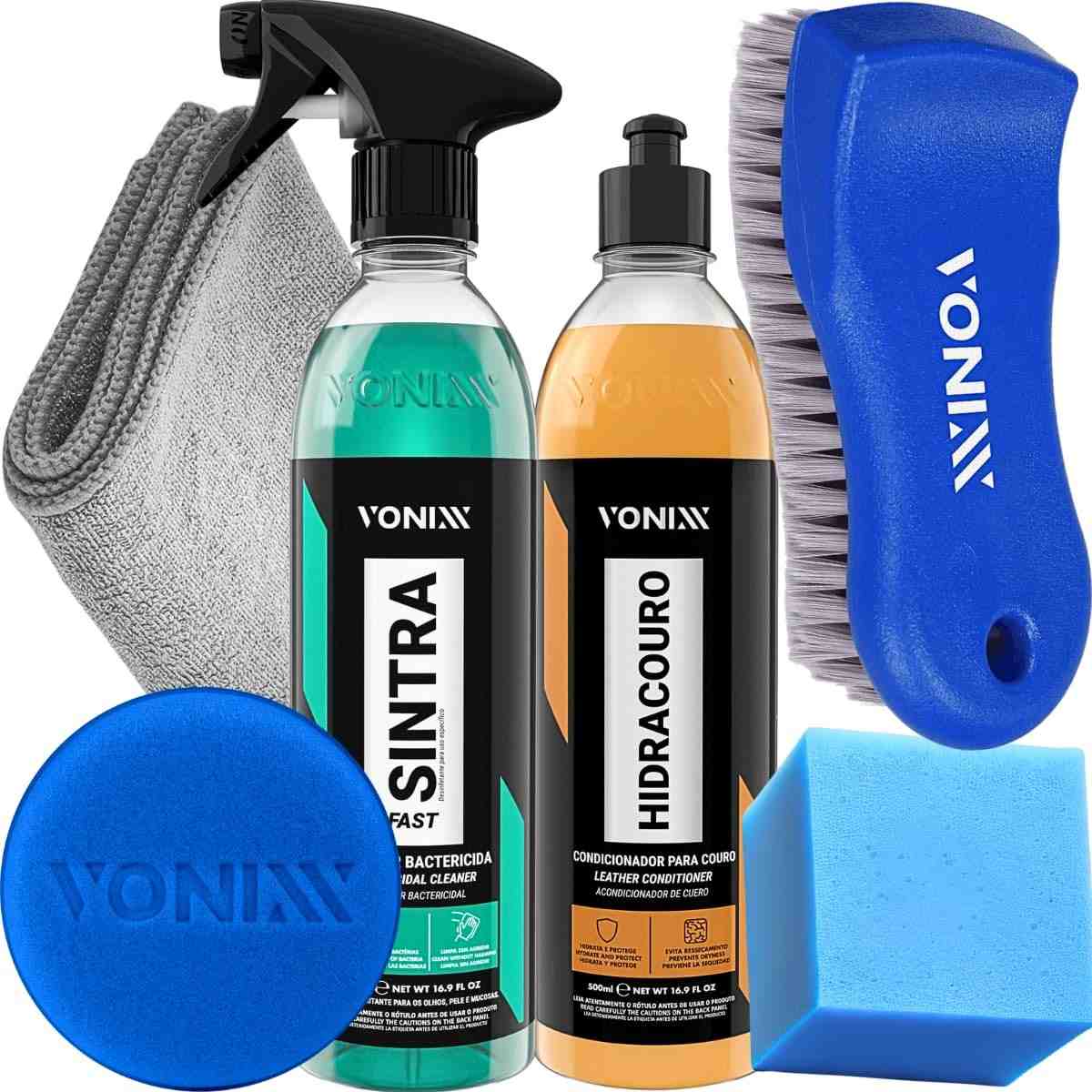 Kit Completo Vonixx: Limpeza Profunda e Hidratação para Couro Sintético e Natural