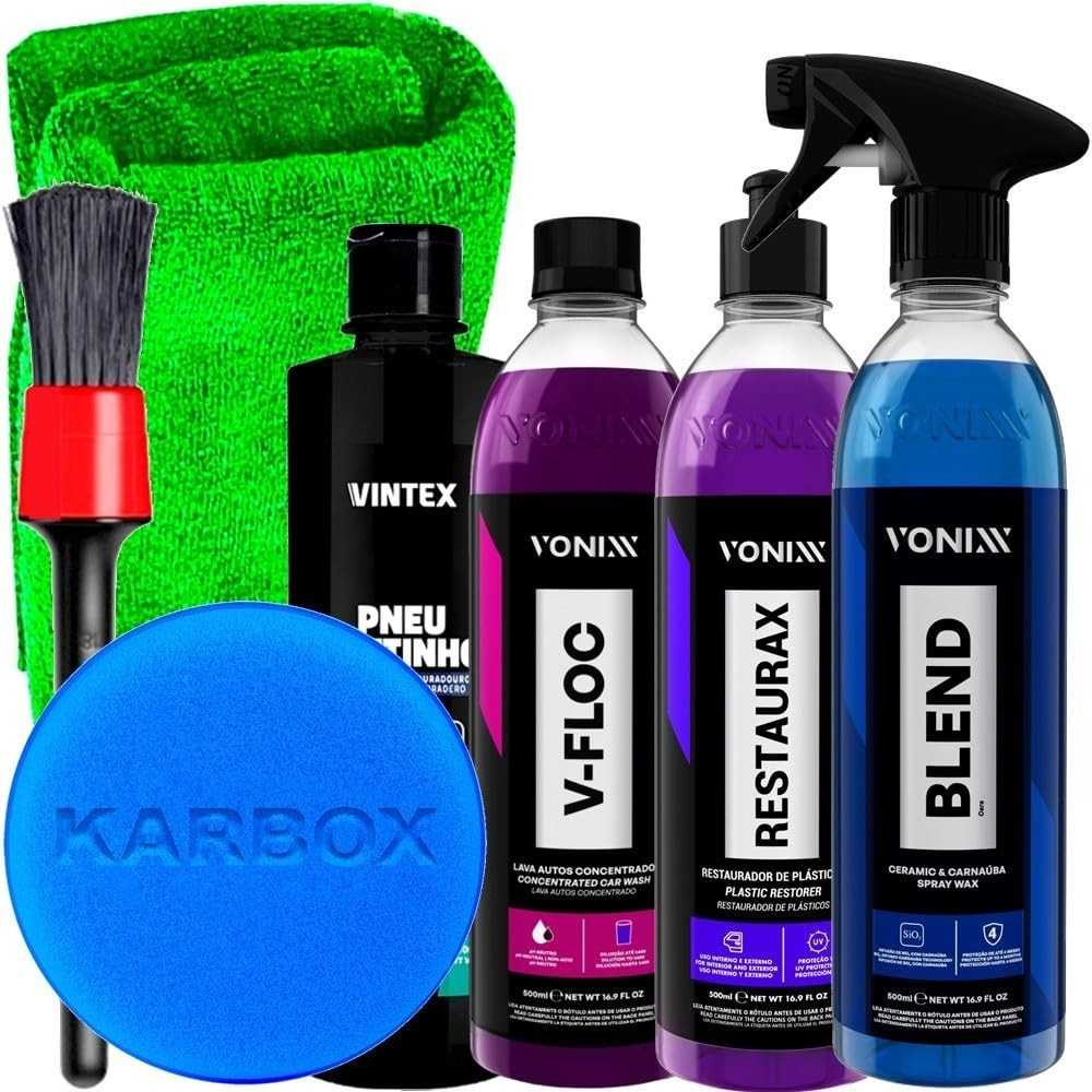 Kit Completo Vonixx & Vintex: Limpeza e Brilho Impecável para Seu Carro