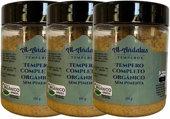 Kit 3X: Tempero Completo sem Pimenta Puro Orgânico Al Andalus 280g