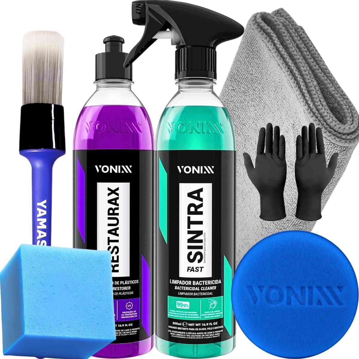 Kit Completo Sintra Fast: Limpeza e Hidratação Profissional para Plásticos e Borrachas