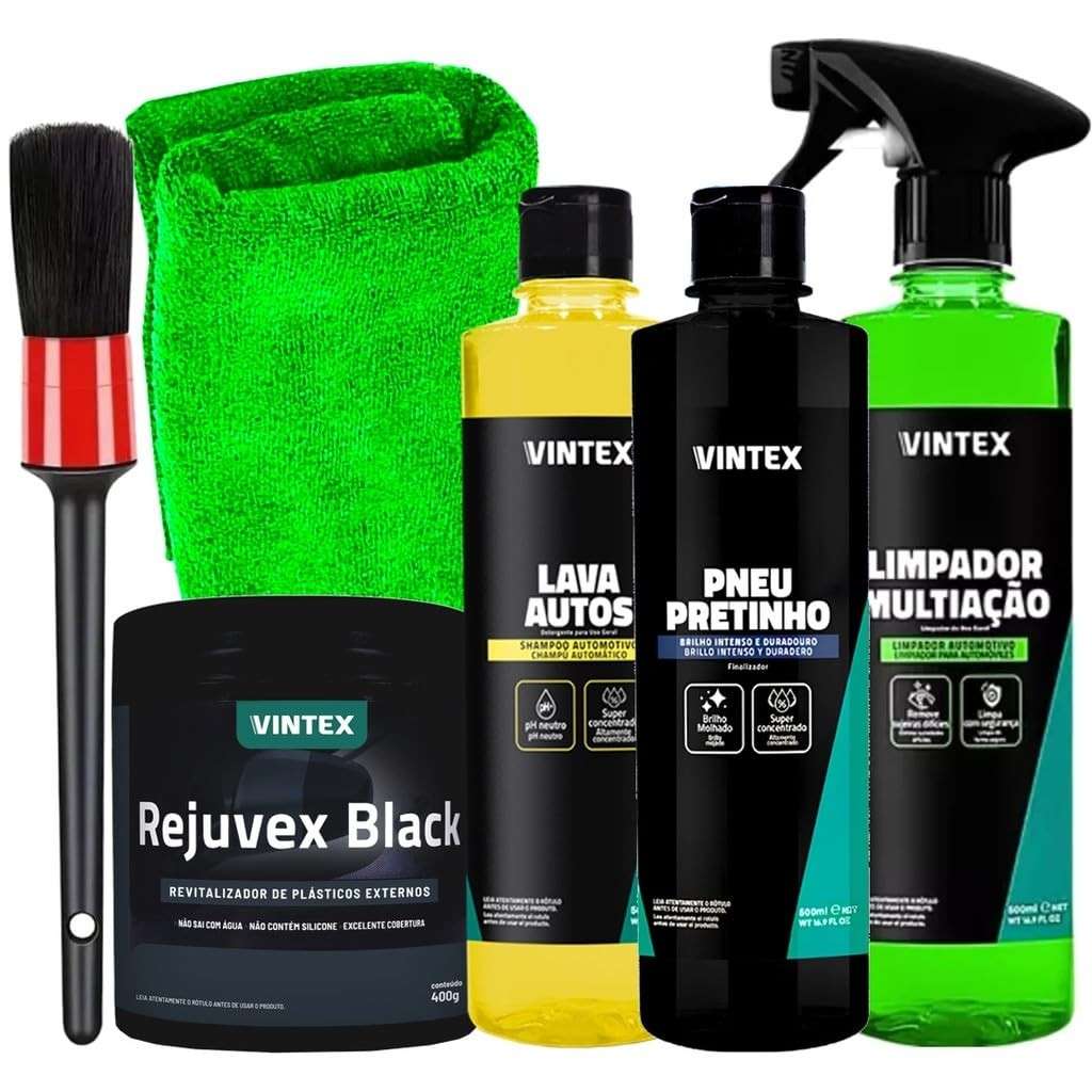Kit Completo Lava Autos Vintex: Limpeza Profissional e Brilho Duradouro