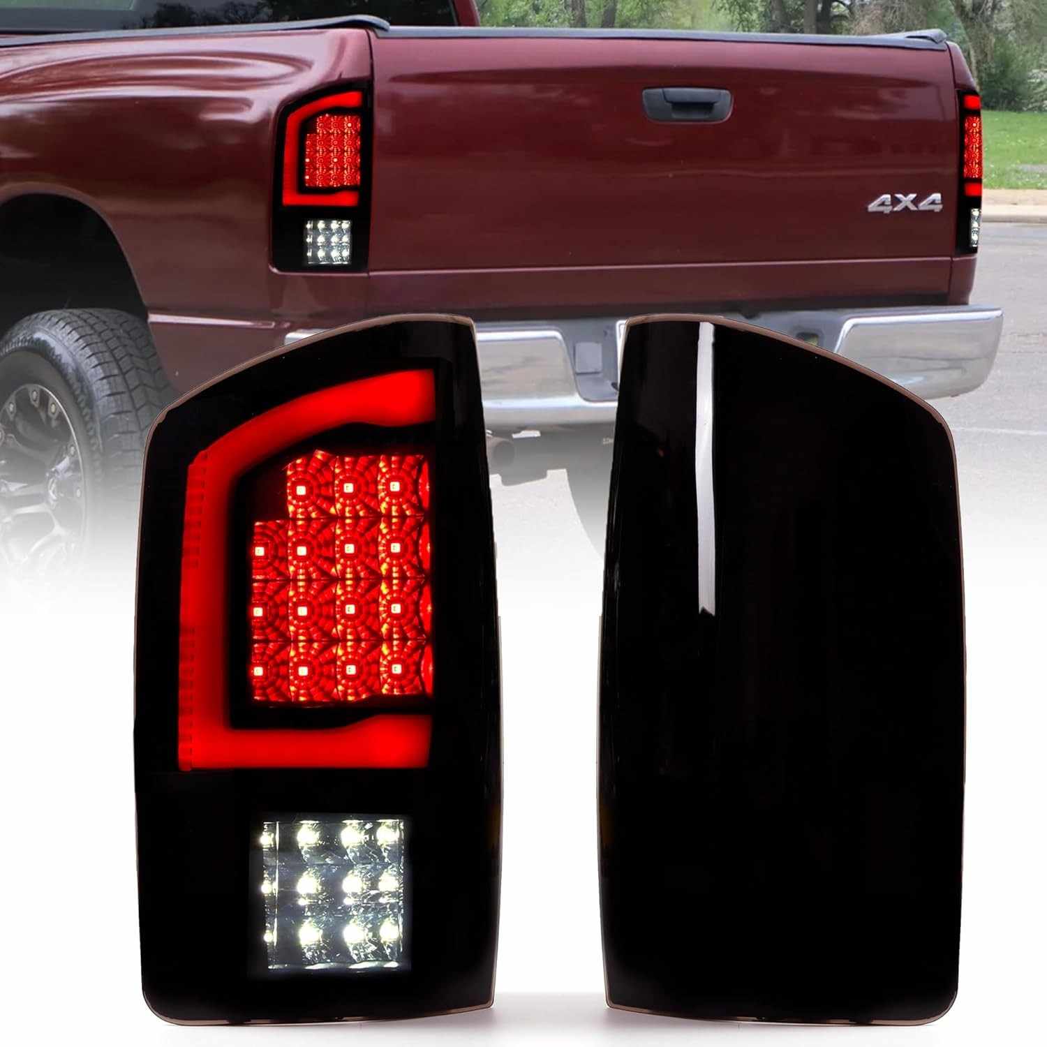 Luzes Traseiras LED Fumê para Dodge Ram 2500/3500 (2002-2006) - Upgrade Completo