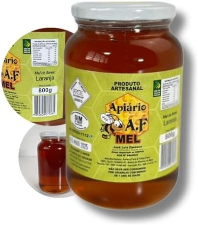 Apiário A.F Mel Super Composto de Laranja, Artesanal, 800g