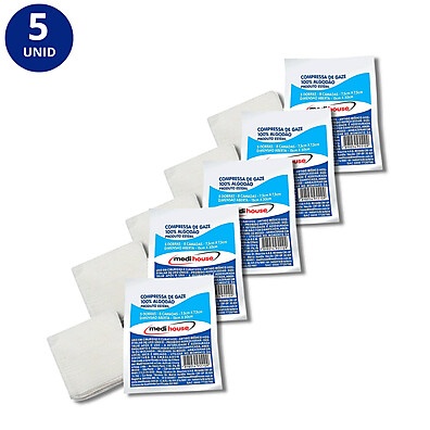 Compressa Gaze Estéril 7,5x7,5cm – Kit com 50 Unidades