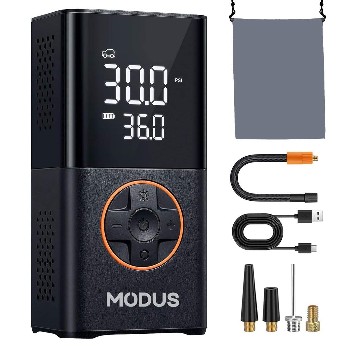 Compressor de Ar Portátil Sem Fio 150 PSI: Inflador Inteligente para Pneus de Carro, Moto e Bike com LED