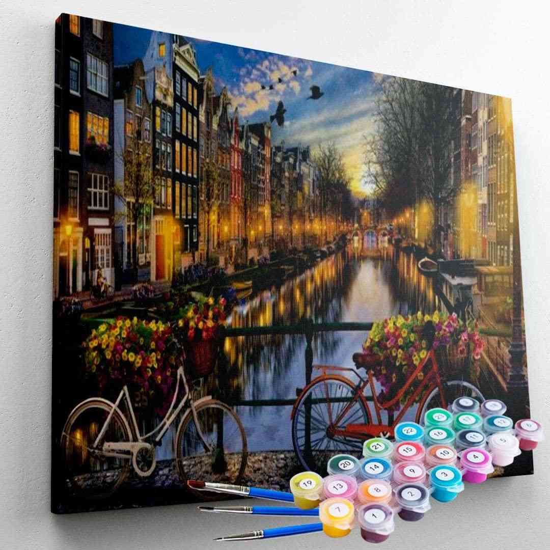 Kit de Pintura Terapêutica Canais de Amsterdam - Relaxamento e Concentração para Adultos