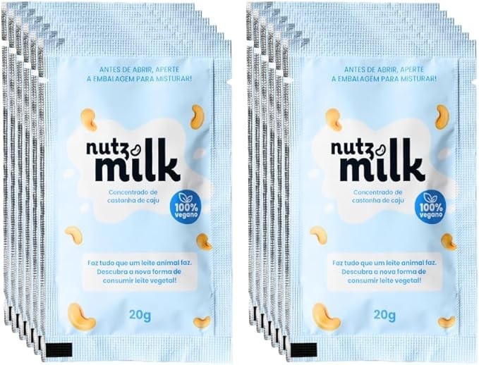 Leite Vegetal NutzMilk® Sachê 12 uni - Concentrado de Castanha de Caju