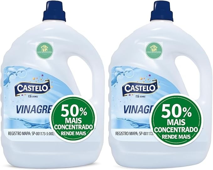 Vinagre de Limpeza Concentrado 10 Litros (2x5L) – 6% Acidez | Multiuso, Econômico e 50% Mais Forte
