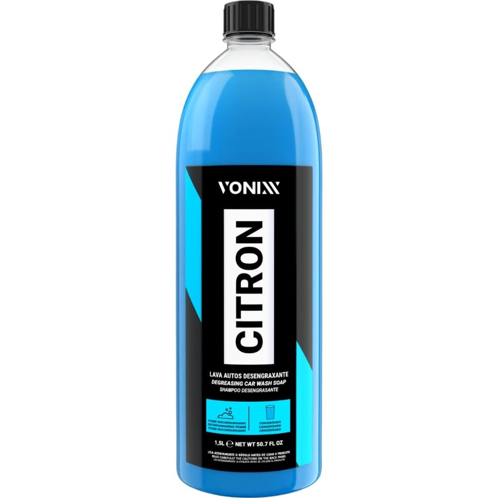 Citron Vonixx 1,5L: Shampoo Desengraxante Concentrado para Remover Lama e Barro do Carro