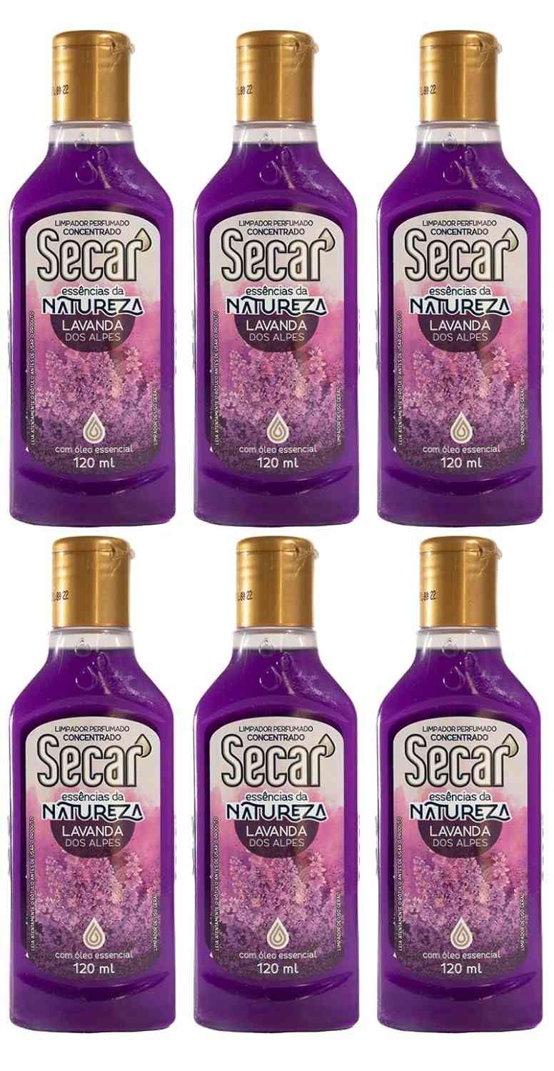 Limpador Perfumado Concentrado Secar 6x120ml - Lavanda dos Alpes | Fórmula de Alta Performance para Limpeza e Fragrância Duradoura