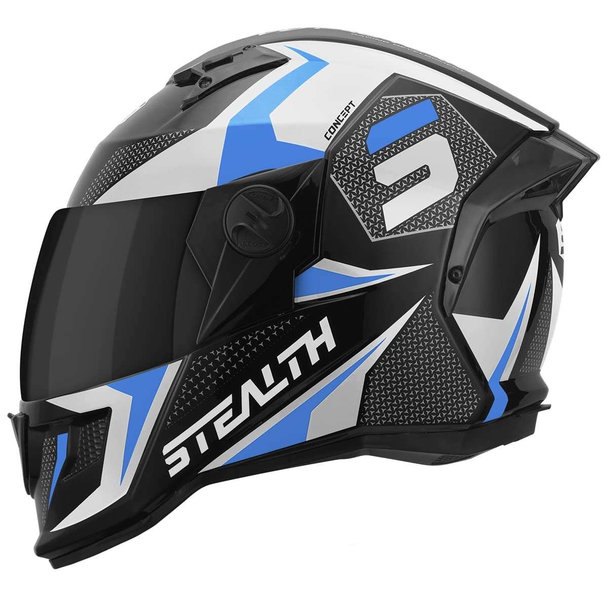 Capacete Fechado Pro Tork Stealth Concept Branco/Azul - Segurança e Estilo para Sua Pilotagem