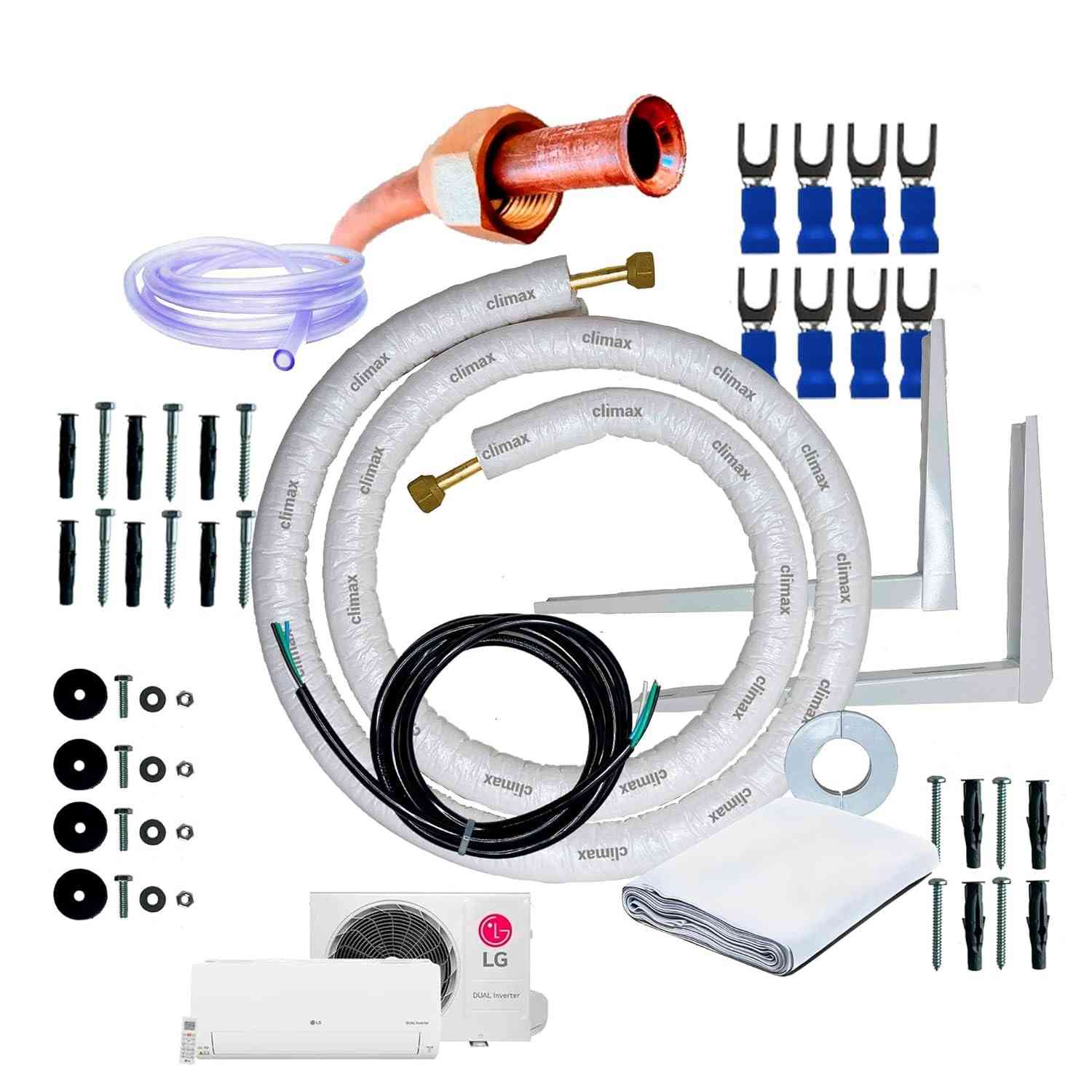 Kit de Instalação Completo com Suporte para Condensadora LG 9000 BTUs Dual Inverter Voice - 3 Metros