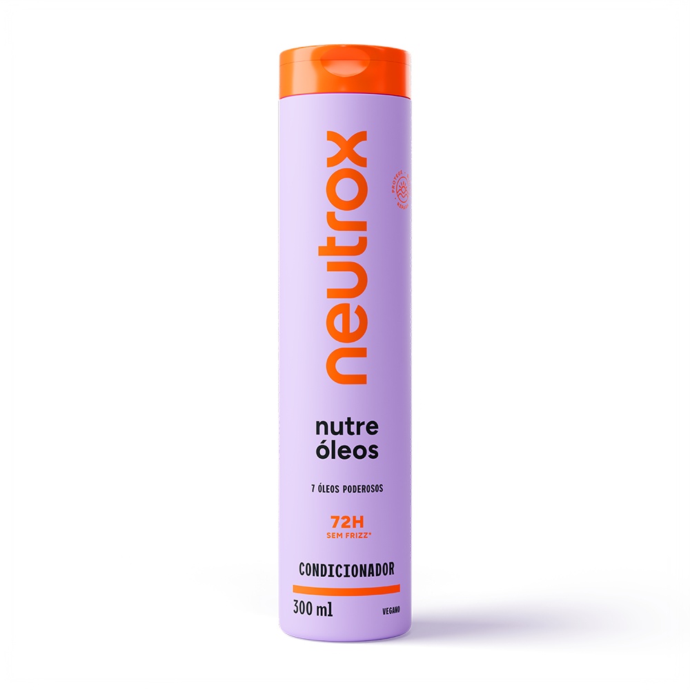 Condicionador Neutrox Nutre Óleos 300ml: 72h Sem Frizz e Cabelos Fortes