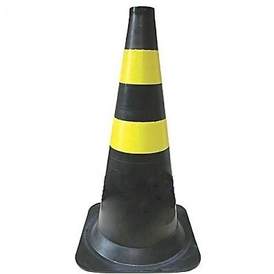 Cone Sinalizador 50cm com 2 Faixas Amarelas - RM-42