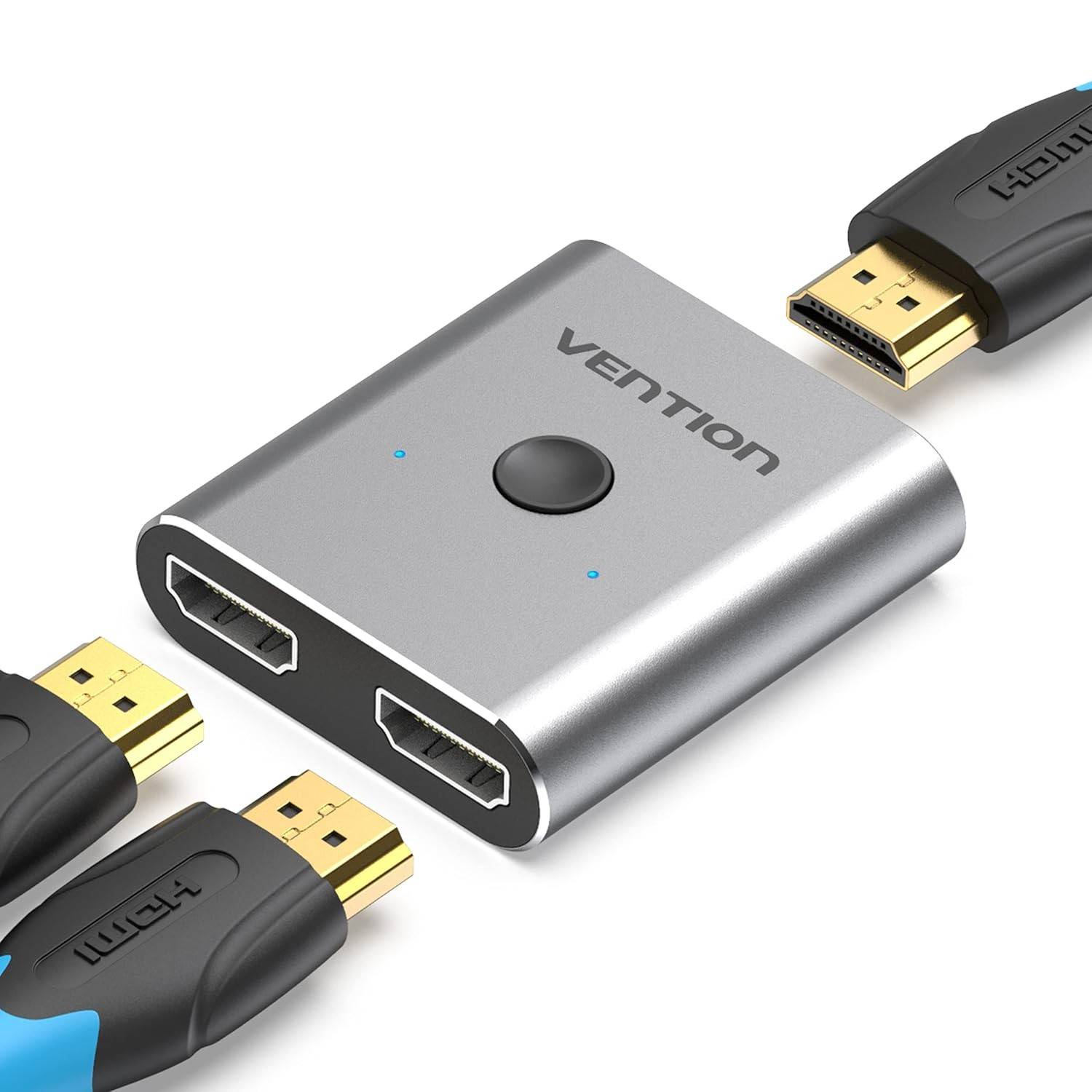Switch HDMI 2x1 4K Vention: Conecte 2 Dispositivos em 1 Monitor/TV com Alta Qualidade