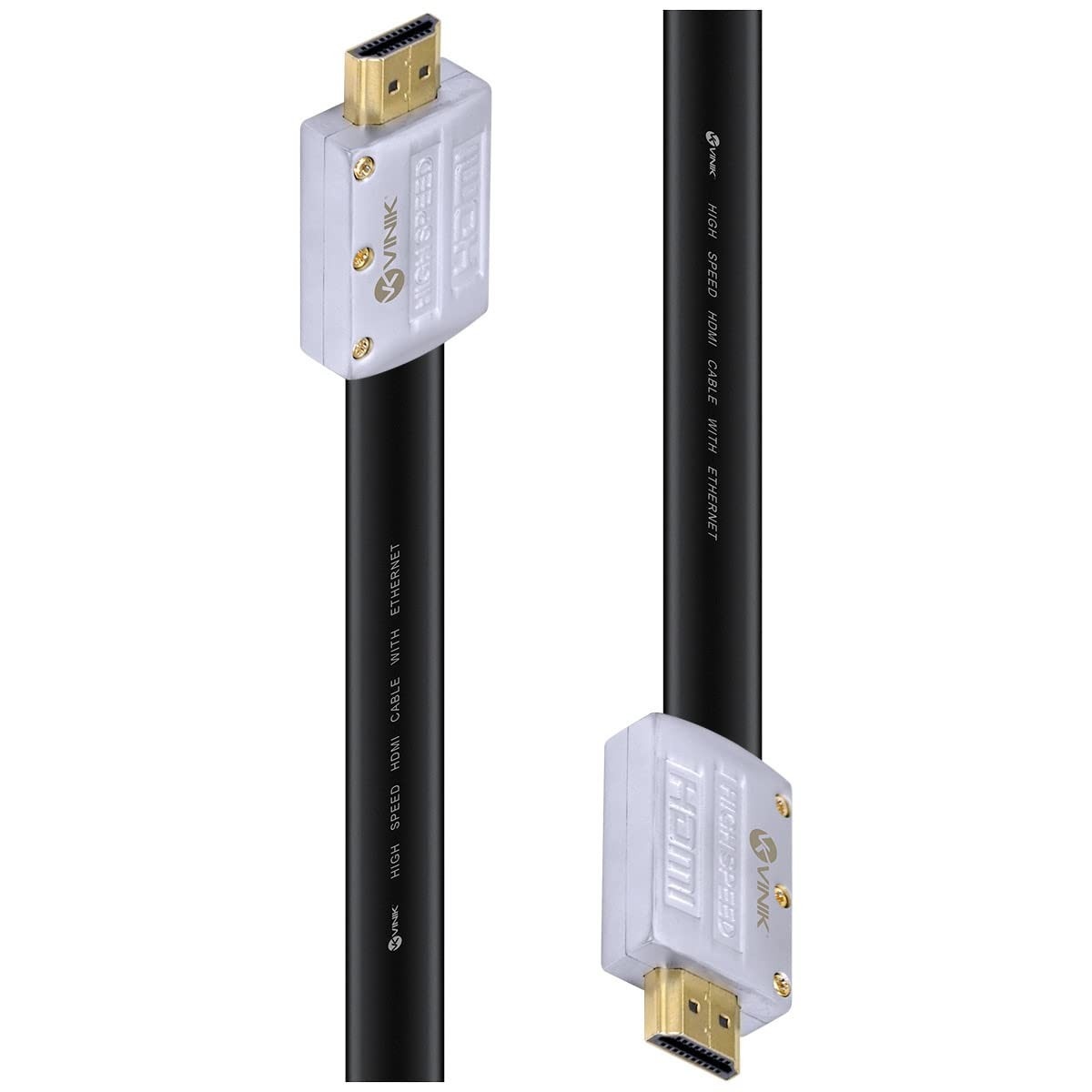 Cabo HDMI 2.0 4K Ultra HD 3D 5m Vinik H20FL-5: Conexão Ethernet e Conector Desmontável