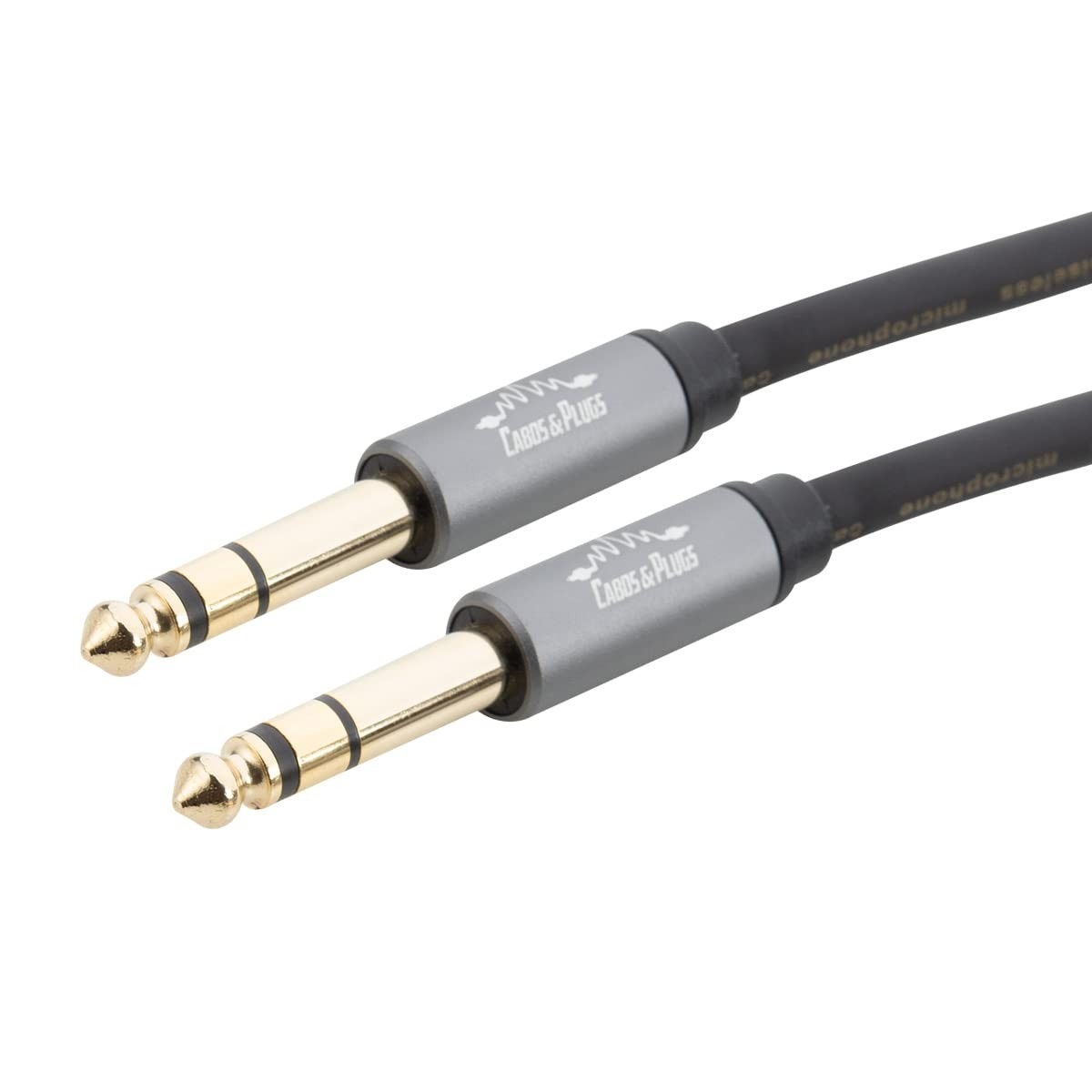 Cabo P10 Stereo TRS 6.35mm Balanceado 50cm - Conexão Profissional de Alta Fidelidade