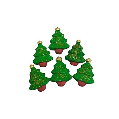 Confeito de Açúcar em Formato de Árvore de Natal - 6 Unidades