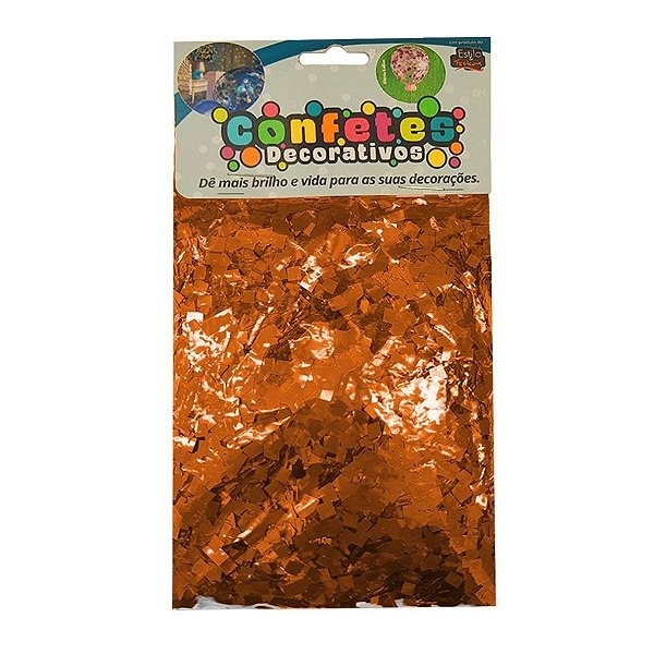 Confete Laranja Metalizado: Decore Balões!