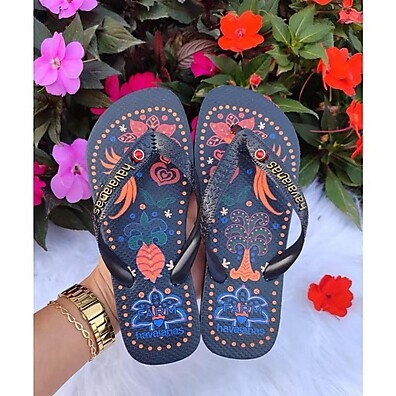 Chinelo de Dedo Estampa Coqueiro Macio e Confortável