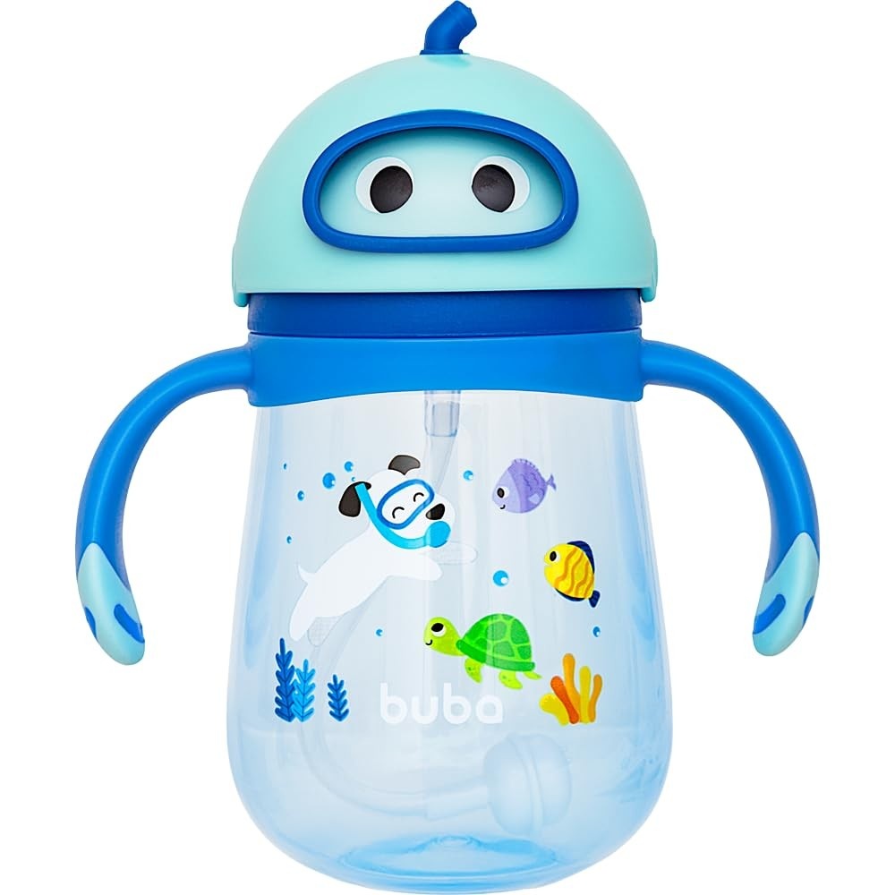 Copo com Válvula Anticolica Mergulho 400ml Buba Azul - Segurança e Conforto para Bebês