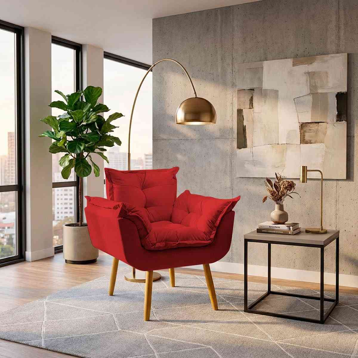 Poltrona Alice Decorativa Bordô - Conforto e Estilo para Salas e Escritórios