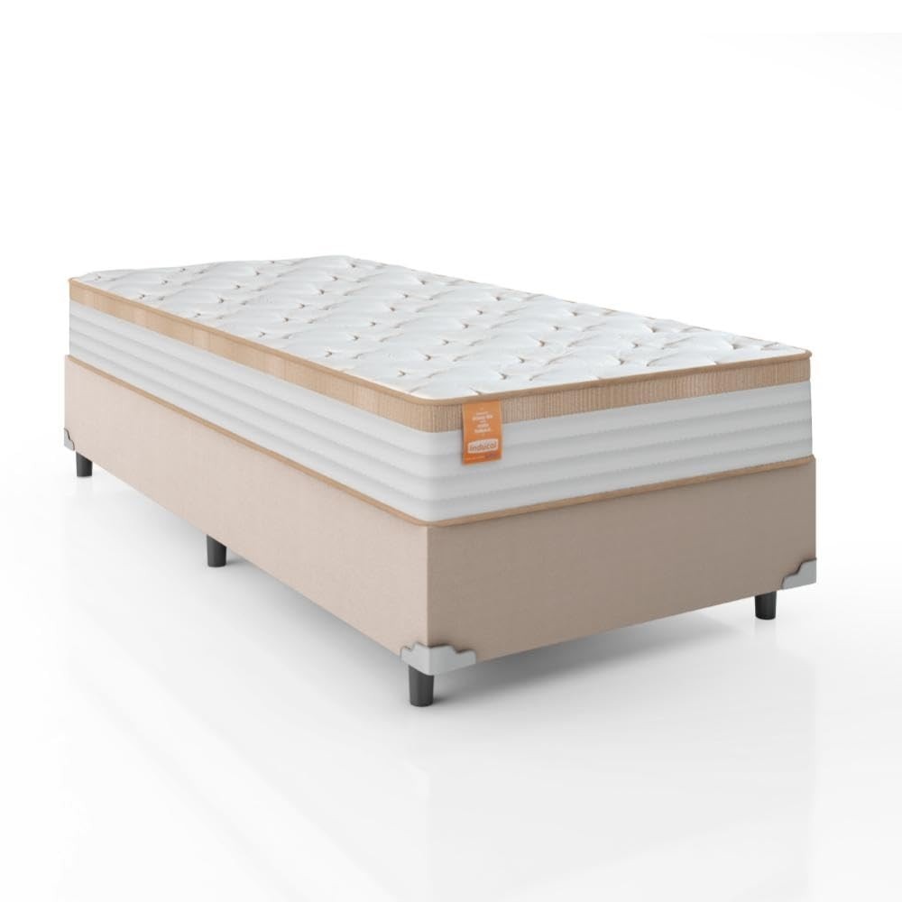 Cama Box Solteiro com Colchão de Molas Ensacadas Real 88x188cm - Conforto Premium e Estilo