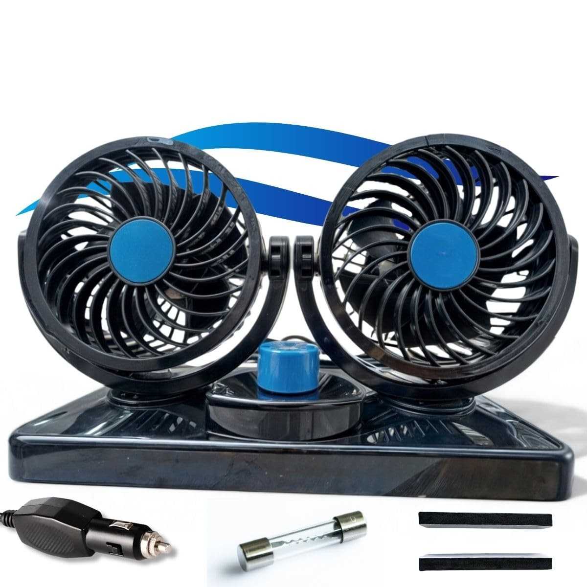 Ventilador Automotivo Duplo 12V Potente e Silencioso - Ideal para Conforto no Trânsito