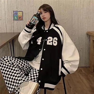 Casaco Feminino Estilo Beisebol: Moda Coreana e Conforto ✨